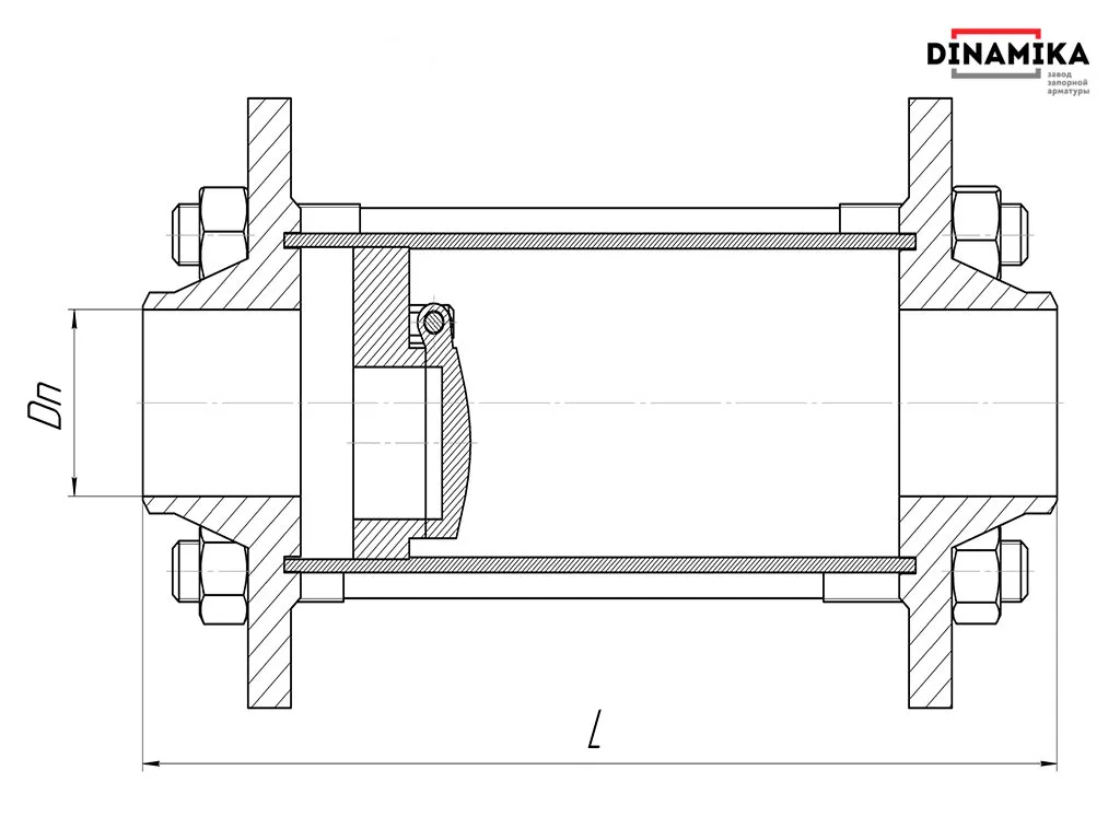 Обратный клапан 19нж38нж Ду150 межфланцевый